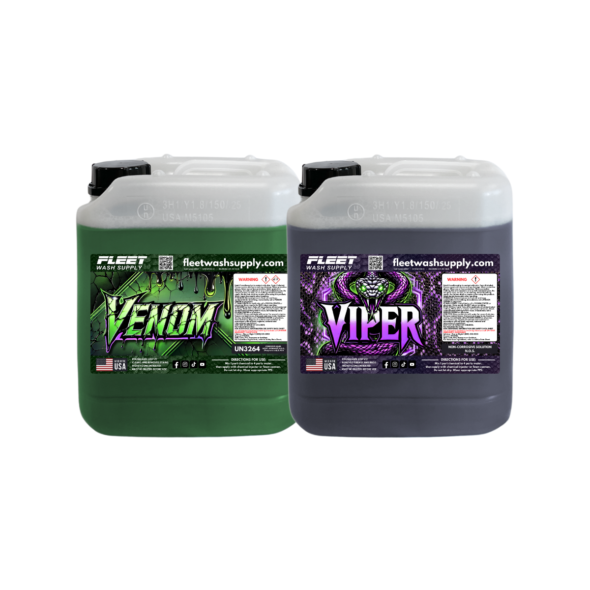Venom + Viper 2 Step Truck Wash Soap Bundle | Touchless Semi Soap